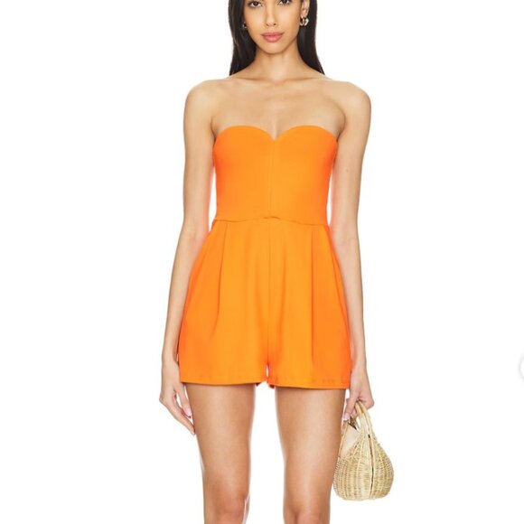 🤍 Susan Monaco Sweetheart Tube Romper – Mandarine - Picture 1 of 2